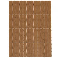 Piastrelle per Terrazza, Set di 12 Pezzi, Superficie Massima 1,08 m², Incastrabili, Installazione Molto Semplice, 30x30x2.5cm Marrone