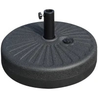 Base per Ombrellone da Giardino con Palo Centrale Φ3.8cm e 4.8cm, HDPE Nero