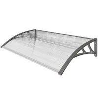 Tettoia Moderna in Policarbonato, Alluminio e PP per Balconi, Finestre e Porte, 110x60x18 cm