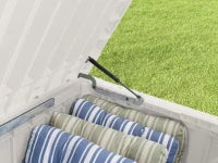 Baule da Giardino Brightwood, 454L, Effetto Legno, Bianco, 145x69,7x60,3H cm