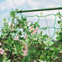 Supporto per Pomodori a forma di A a Livelli Regolabili con Rete, in Acciaio, PE e PP, 101x133x227 cm, Verde