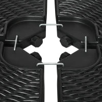 Base per Ombrellone a Braccio da 4 Pezzi in HDPE Riempibili con Acqua e Sabbia, Ø100x8 cm, Nero