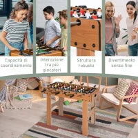 Calcio Balilla Professionale per Bambini e Adulti con Aste in Legno MDF 92x46x78cm