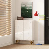 Scarpiera a 2 Porte, con 4 Ripiani Regolabili 72 x 31,5 x 95 cm, Bianco