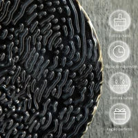 Decorazione Murale in Metallo 3D, Wall Art a Cerchi 133x66cm, Blu, Nero e Oro