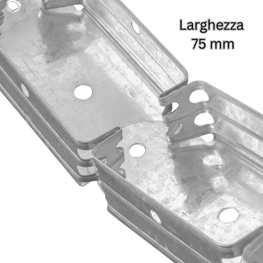 Guida profilo in lamiera zincata flessibile per strutture curve 1,5 m *** misure 30 x 75 x 30 mm, confezione 1