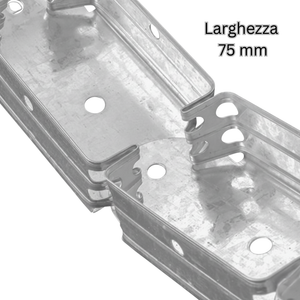 Guida profilo in lamiera zincata flessibile per strutture curve 1,5 m *** misure 30 x 75 x 30 mm, confezione 1