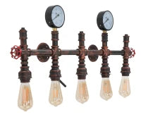 Lampada Da Muro Industry 5 Luci Cm 86X9X32