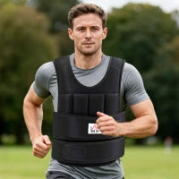 Giubbotto Zavorrato 20kg Unisex 38 Pesi Singoli, Imbottitura, Chiusure con Velcro, Nero