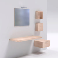 Ogomondo cassettiera in laminato sospesa per mensoloni da appoggio made in italy *** tinta frassino tranchè, confezi...