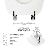Sedile per WC modello LIUTO - Misure 35,8x46 cm.