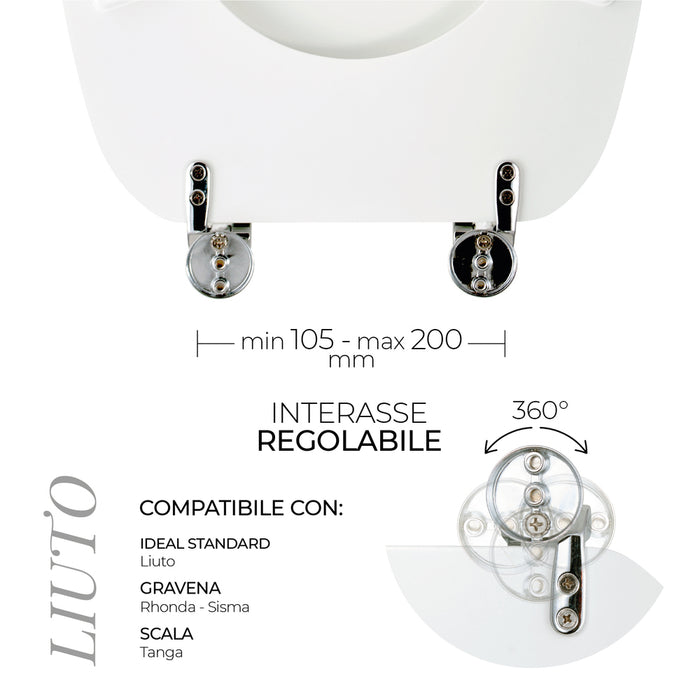 Sedile per WC modello LIUTO - Misure 35,8x46 cm.