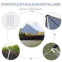Tenda da Sole Portatile 3x3 m, Tendalino Parasole Impermeabile per Campeggio, e Spiaggia, Bianco