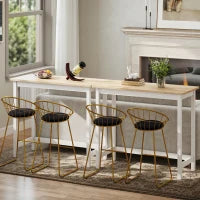 Tavolo da bar, Finitura in Rovere, compatto, Spazio per 2 persone, Legno Naturale+Bianco