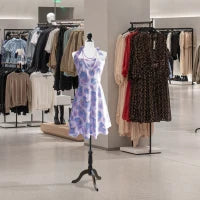 Manichino da Sarta in Schiuma, Legno e Metallo, 38x38x168 cm, Bianco