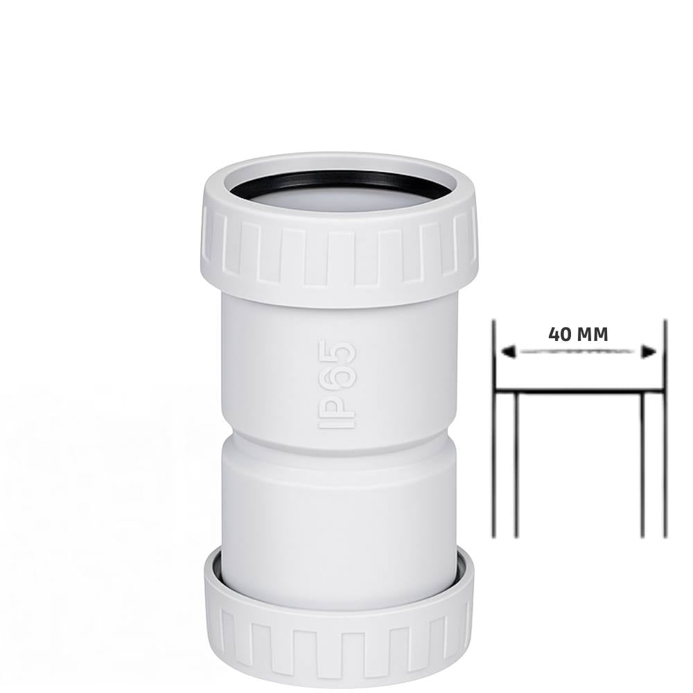 Faeg raccordo tubo rigido manicotto ip65 vari diametri tecnopolimero grigio *** diametro 40 millimetri, confezione 1