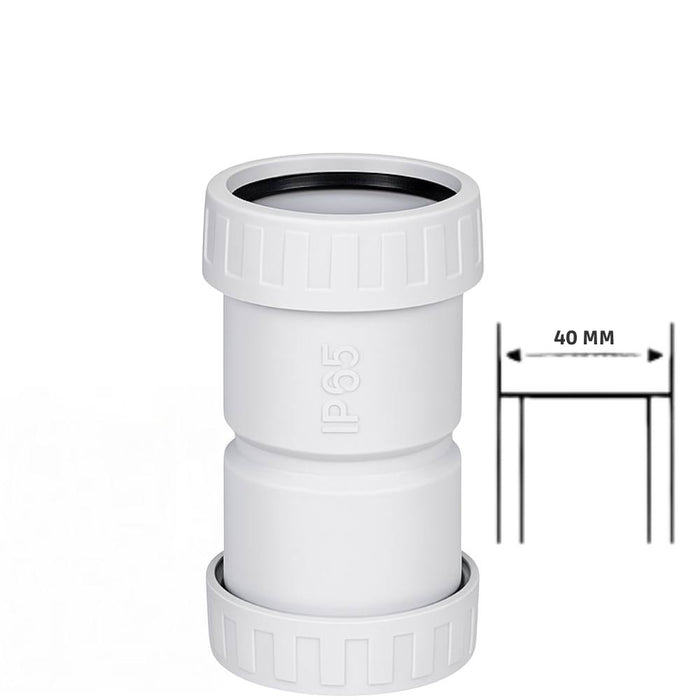 Faeg raccordo tubo rigido manicotto ip65 vari diametri tecnopolimero grigio *** diametro 40 millimetri, confezione 1