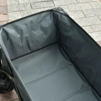 Carrello da Giardino Carico max 70kg con Maniglia Telescopica, in Metallo e Tessuto Oxford, 108x55 cm, Grigio
