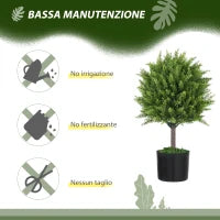 Pianta Finta Albero Cedro con Vaso Incluso per Interno ed Esterno, Altezza 55 cm, Verde