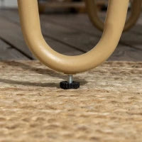 Salotto da Giardino in Rattan Stile Boho con Divano 2 Posti, 2 Poltrone e Tavolino con Vetro