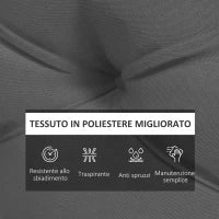 Set 2 Cuscini da Giardino per Divani e Pallet in Poliestere con Imbottitura Spessa, Grigio