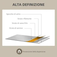 Specchio da Parete Moderno con Bordi Irregolari e Cornice in Legno per Camera e Ingresso, 70x50cm