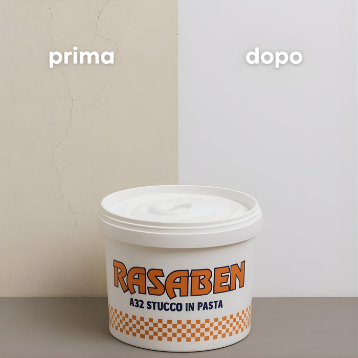 Stucco pronto in pasta riempitivo bianco per rifinitura muri *** formato 0.500 kg, confezione 1