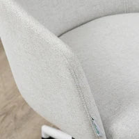 Sedia da Ufficio con Altezza Regolabile, Ruote e Seduta Girevole in Tessuto, Grigio Chiaro