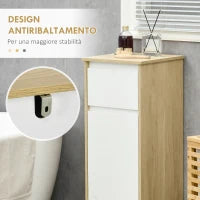 kleankin Mobile Bagno con Cassetto e Armadietto con Ripiano Regolabile Interno, in MDF, 32.6x30x90 cm