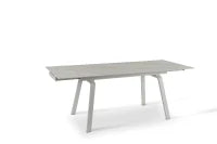 E-STYLO Tavolo allungabile con top marmo bianco in ceramica e gambe in metallo bianco, 80cm X 140/200cm H. 76cm.