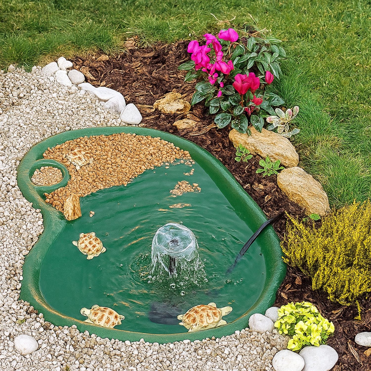 laghetto ninjia per tartarughe verde litri 210 cm 185x108x32