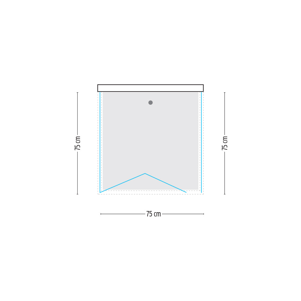 Cabina doccia book 3 lati cristallo temprato serigrafato 75x75x75 cm