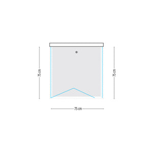 Cabina doccia book 3 lati cristallo temprato serigrafato 75x75x75 cm