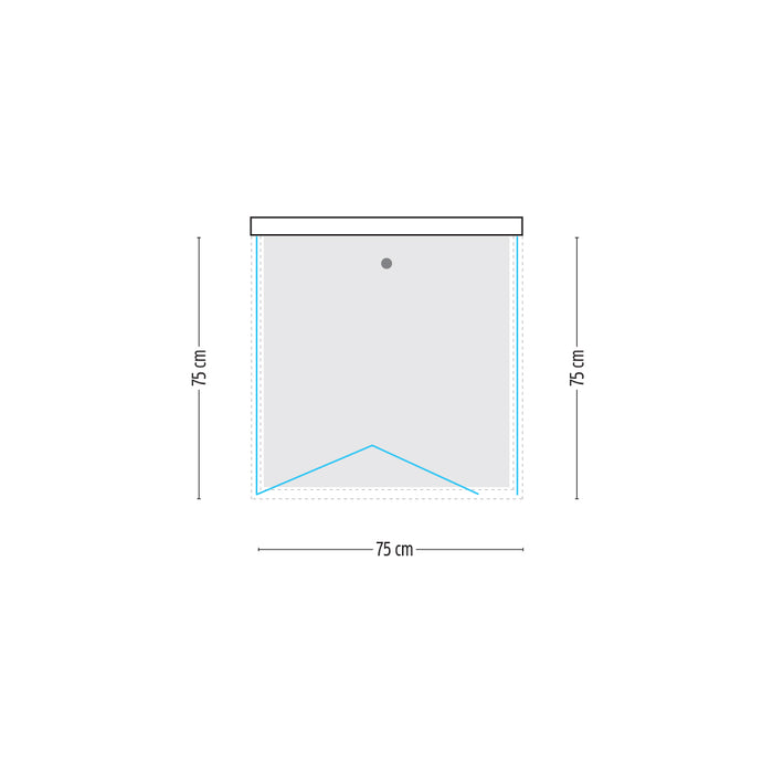 Cabina doccia book 3 lati cristallo temprato serigrafato 75x75x75 cm