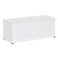 Panca Contenitore Multiuso in Legno Truciolare con Coperchio Apribile, per Camera e Ingresso, 100x40x40cm, Bianco