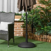 Base per Ombrellone da Giardino in Cemento con Palo di Ø35mm, Ø38mm, Ø48mm, Nero Ø49x37 cm