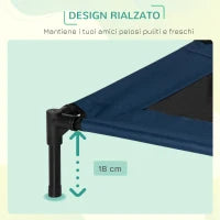 Letto Rialzato per Cani, Cuccia da Viaggio Impermeabile per Animali fino 20kg, 76x61x18cm, Blu