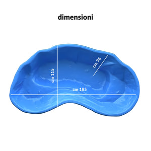 Laghetto da giardino nemi azzurro e pompa gda 1500 uvc 5 watt