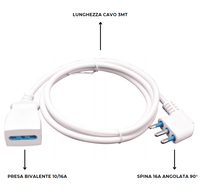 Prolunga lineare ecova lunghezza 3 metri colore bianco