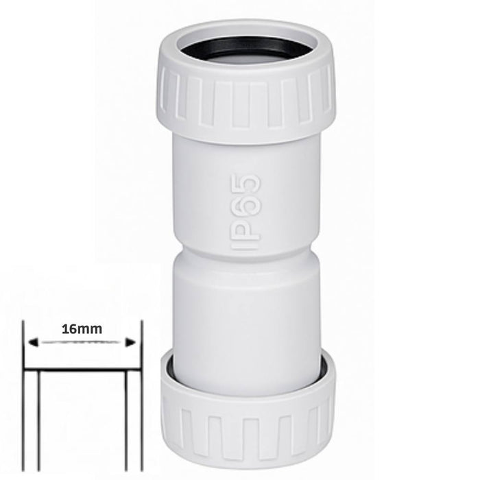 Faeg raccordo tubo rigido manicotto ip65 vari diametri tecnopolimero grigio *** diametro 16 millimetri, confezione 1