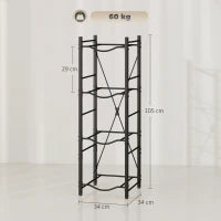 Supporto per Taniche d'Acqua a 4 Livelli, 34x34x105 cm, Nero