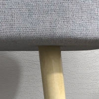 Panca Imbottita Fondo Letto in Tessuto con Gambe in Acciaio Effetto Legno, 114x38x45cm, Grigio