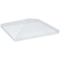 Copertura per Gazebo 3x3 m in PVC Impermeabile e Trasparente con Corde di Sicurezza, 300x300x80 cm