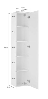 Mobile colonna MARUSKA L 40 x H 180 x P 30 cm grigio