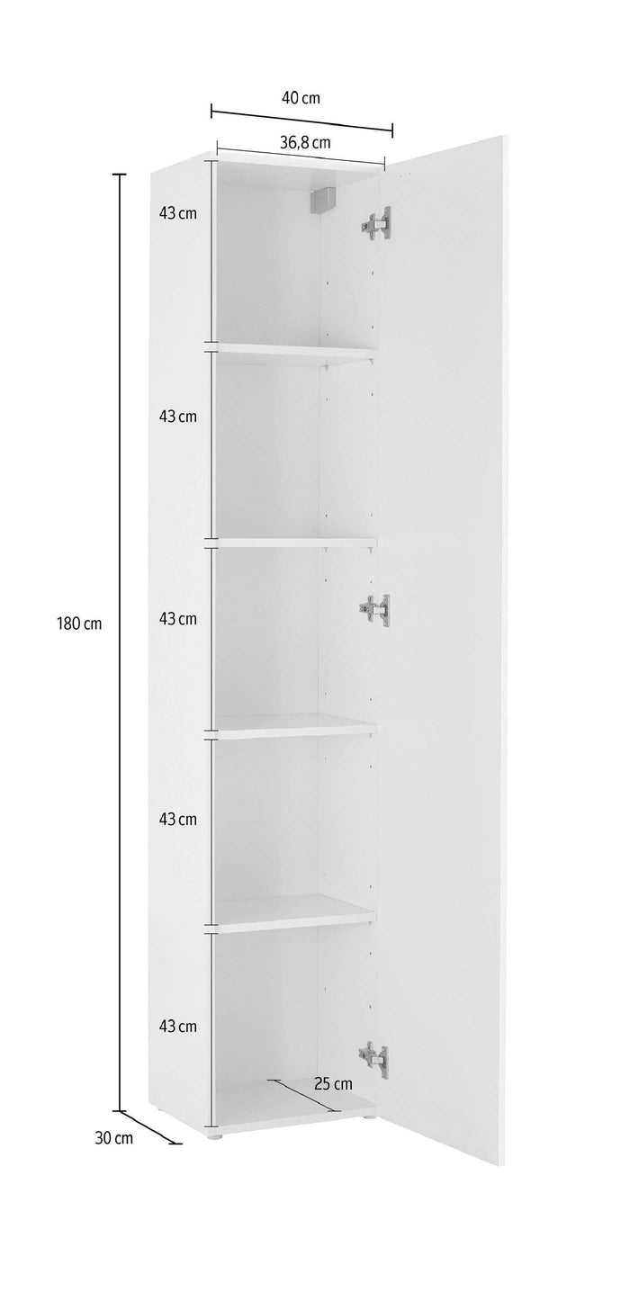 Mobile colonna MARUSKA L 40 x H 180 x P 30 cm grigio