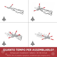 Albero di Natale Slim Artificiale 210 cm con Rami Realistici, Albero di Natale Innevato Alto e Stretto con Base Pieghevole, Verde