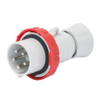 Spina mobile diritta industriale rossa 3p+n+t 16a trifase 380v ip67 gw60031h