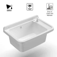 MONGARDI Lavandino pilozzo a muro con dipenser - da esterno 60x40x25