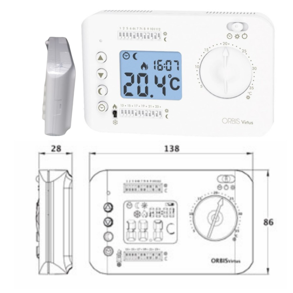 virtus termostato digitale e analogico da parete a programmazione giornaliera