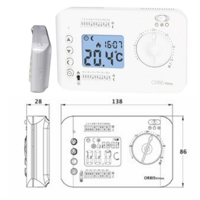 virtus termostato digitale e analogico da parete a programmazione giornaliera